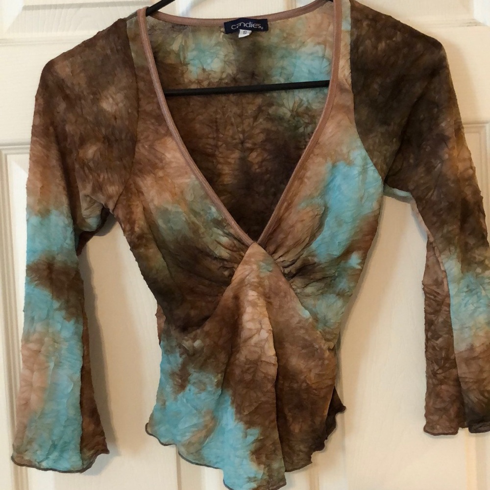 Candie's Tie-Dye V-Neck Top